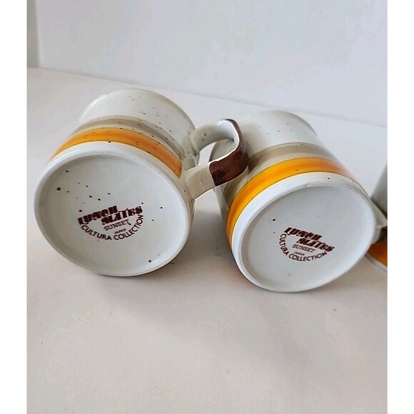 Lunch Mates Mug Cultural Collection Sunset Pattern Made In Japan Set Of 3 - Picture 4 of 5